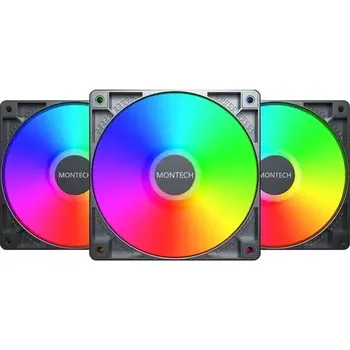 PC ventilátor Montech GF120 PWM ARGB 3ks černá (GF120 ARGB PWM (B) 3 IN 1)