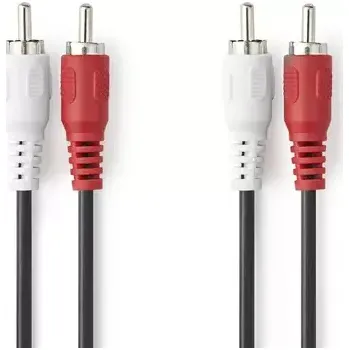Audio kabel Nedis Stereo Audio kabel 2x RCA (M) - 2x RCA (M) 5.00 m černá (CAGB24200BK50)