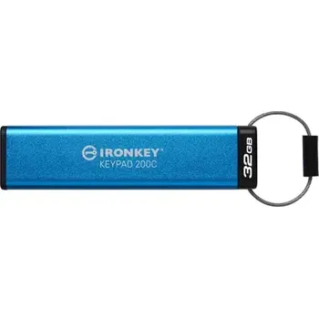 USB flash disk Kingston IronKey Keypad 200C 32GB modrá (IKKP200C/32GB)