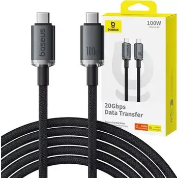 Datový kabel Baseus P10318204111-00 Crystal Shine USB-C (M) - USB-C (M) (100W) 1.5m černá (P10318204111-00)