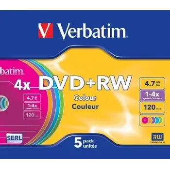Ukládání dat Verbatim DVD+RW Colour (43297)