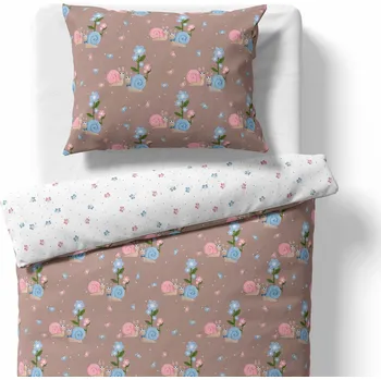 Povlečení Lamatex Dětské povlečení – Šneci barevní – hnědá