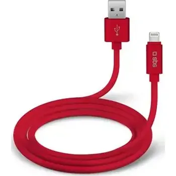 Kabel do PC SBS Polo silikonový kabel USB - Lightning 1m červená (TECABLPOLOLIGR)