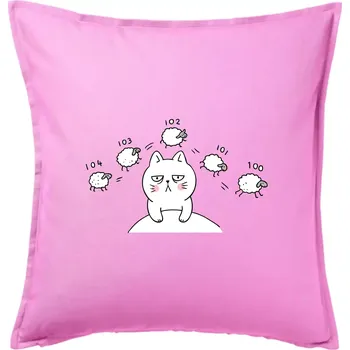 Polštář Unavená kočka nemůže spát - Polštář 50x50 - 50x50 - Pouze potah ( Růžová )