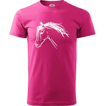 Pánské tričko Kůň - hlava celá - Klasické pánské triko vyšší gramáže - M ( Purpurová )