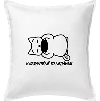 Polštář V karanténě to nedávám - Polštář 50x50 - 50x50 - Pouze potah ( Bílá )