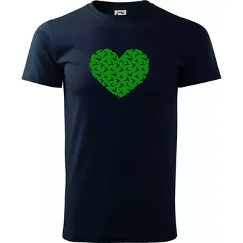 Pánské tričko Vánoční jeleni v srdci - Triko extra velké (5-8XL) - 8XL ( Námořní modrá (velmi tmavá - téměř černá) )