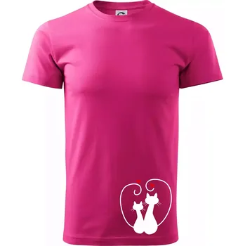 Kočky - Zamilovaný pár - Klasické pánské triko vyšší gramáže - XS ( Purpurová )