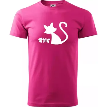 Pánská móda Ryba vs kočka - Klasické pánské triko vyšší gramáže - M ( Purpurová )