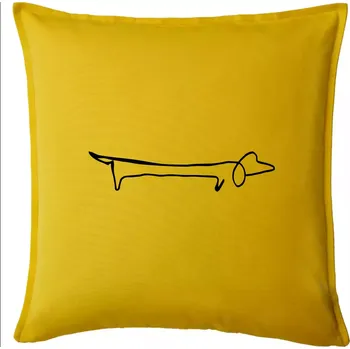 Polštář Jezevčík - kreslený - Polštář 50x50 - 50x50 - Pouze potah ( Žlutá )