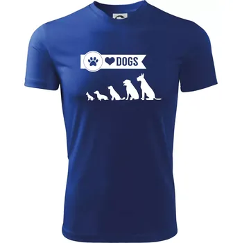 Chlapecké oblečení I love dogs - tlapka - Dětské triko sportovní (dresovina) - 134 cm/8 let ( Královská modrá )