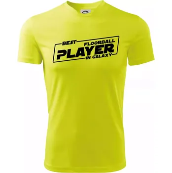 Best floorball player in galaxy - Dětské triko sportovní (dresovina) - 158 cm/12 let ( Neonově žlutá )