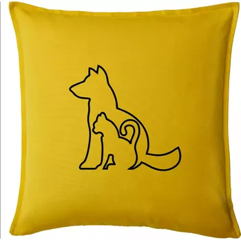 Polštář Kočkopes - Polštář 50x50 - 50x50 - Pouze potah ( Žlutá )