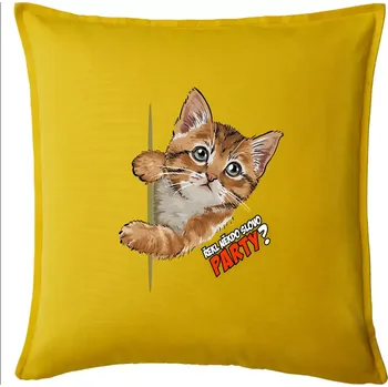 Polštář Řekl někdo slovo party - Polštář 50x50 - 50x50 - Včetně výplně ( Žlutá )