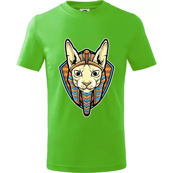 Chlapecké tričko Egyptská kočka - Tričko dětské bavlněné - 134 cm/8 let ( Apple Green )