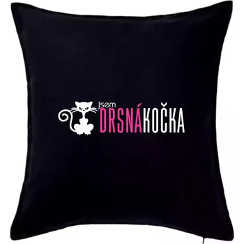 Polštář Jsem drsná kočka - Polštář 50x50 - 50x50 - Včetně výplně ( Černá )