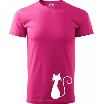 Pánská móda Zamilovaná kočka ocásek - Klasické pánské triko vyšší gramáže - XL ( Purpurová )
