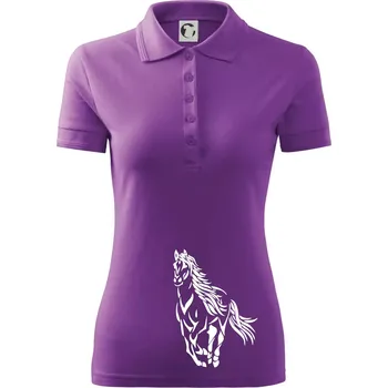 Kůň běžící - Polokošile dámská Pique Polo - XL ( Fialová )