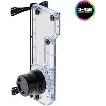 modulární přístroj a rozvaděč Singularity Computers Resonance 2.0 distribuční panel s krytem pro D5 pumpu RGB černá (SC-RSN-2-SGL)