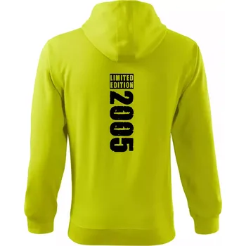Pánská mikina Limited edition 2005 pruh - Mikina s kapucí na zip trendy zipper - L ( Limetková )