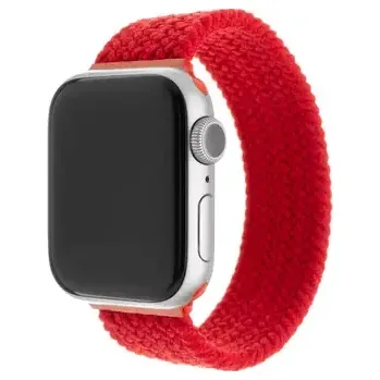 Řemínek na hodinky FIXED Nylon Strap Elastický nylonový řemínek pro Apple Watch 38 40mm velikost S červená (FIXENST-436-S-RD)