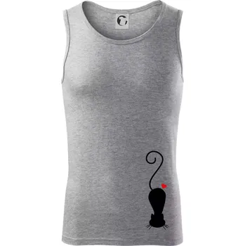 Zamilovaná kočka ležící - Tílko pánské Core - L ( Tmavě šedý melír )