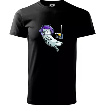 Kočka na měsíci - Triko extra velké (5-8XL) - 8XL ( Černá )