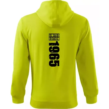 Pánská mikina Limited edition 1965 pruh - Mikina s kapucí na zip trendy zipper - 3XL ( Limetková )