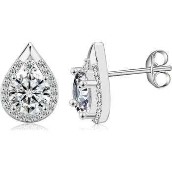 Náušnice Olivie Stříbrné náušnice KAPKA MOISSANITE 9741 Ag 925; ≤2,1 g.