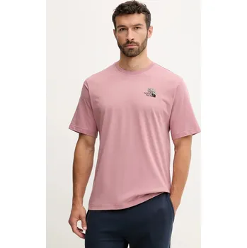 Pánské tričko Bavlněné tričko The North Face Flower Dome NF0A8EGXHCS1 růžová 34X, vel. M