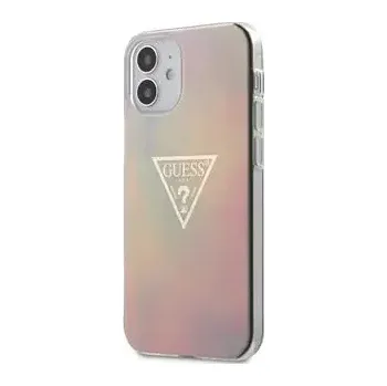 Pouzdro na mobilní telefon GUESS PC TPU TD Gold Triangle 01 Zadní Kryt pro Apple iPhone 12 mini růžová (3700740480670)