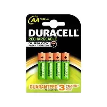 Článková baterie Nikl-metalhydridové (NiMH) Nabíjecí Baterie Duracell AA (R6) 1300 mAh 4 ks