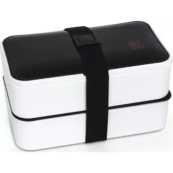 Svačinový box Iris Barcelona Obědový box s příborem Bento 1.2 l bílý (8431-P)