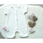 AMÁLKA Letní krátký overal pro miminko ažurový vzor, smetanový Velikost: 80-86