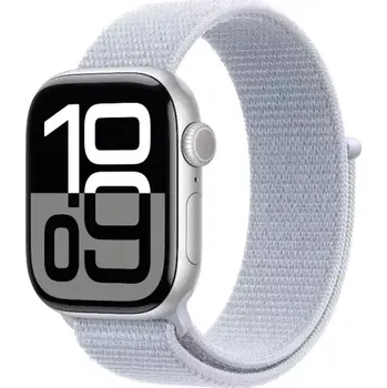 Chytré hodinky Apple Watch Series 10 GPS 42mm Stříbrné hliníkové tělo - Oblačně modrý provlékací řemínek (MWWD3QC/A)