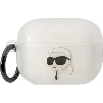 Pouzdro na mobilní telefon Karl Lagerfeld 3D Logo NFT Karl Head TPU Pouzdro pro Apple Airpods Pro 2 bílá (3666339099299)