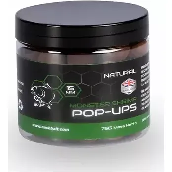 Boilies Nash Pop-Up Monster Shrimp Natural 75g 15mm (B6521)