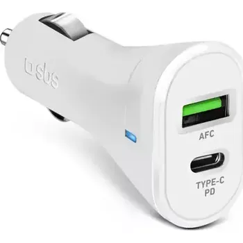SBS Autoadaptér USB-C PD 20 W USB AFC 18 W bílá (TECRPD20W)