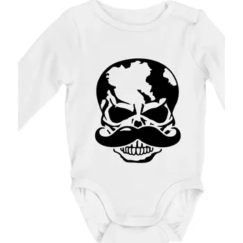 Mustache lebka - Body kojenecké s dlouhým rukávem - Dlouhý r. 3-6 měs ( Bílá )