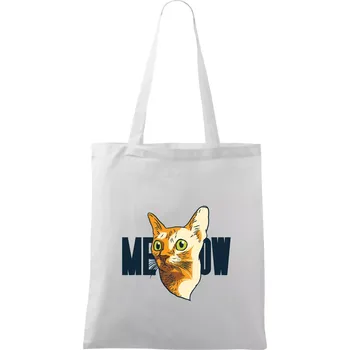 Kočka meow - Taška bavlněná - 42 x 38 cm ( Bílá )