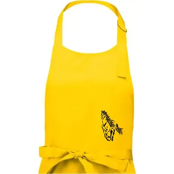 Kuchyňská zástěra Kůň běžící - Dámská zástěra na vaření - Univerzální velikost ( Žlutá )