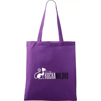 Jsem kočka na lovu - Taška bavlněná - 42 x 38 cm ( Fialová )