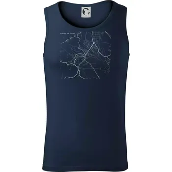 Černobílá mapa Kralupy nad Vltavou - Tílko pánské Core - L ( Námořní modrá (velmi tmavá - téměř černá) )