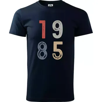 Pánské tričko Vintage číslice 1985 - Triko extra velké (5-8XL) - 6XL ( Námořní modrá (téměř černá) )