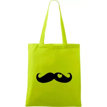 Mustache love - Taška bavlněná - 42 x 38 cm ( Limetková )