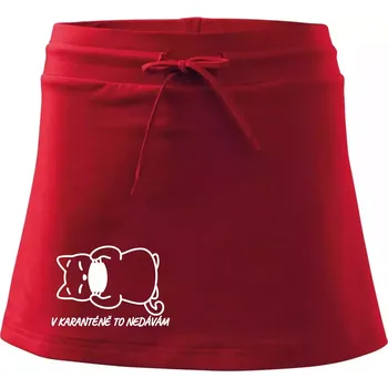 Dámská sukně V karanténě to nedávám - Sportovní sukně - two in one - XS ( Červená )