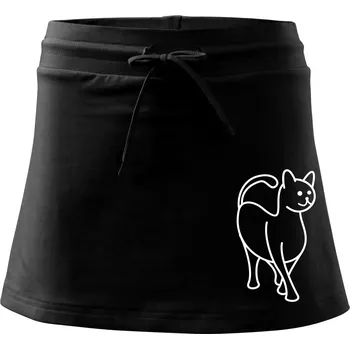Dámská sukně Ladná kočka - Sportovní sukně - two in one - XL ( Černá )
