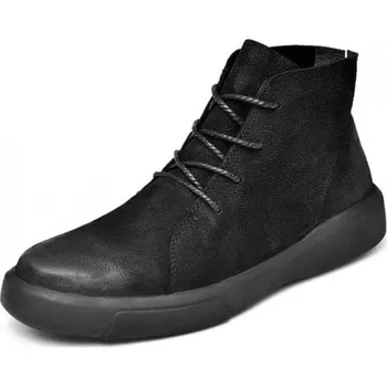 Pánská zimní obuv Pánské zimní kožené boty na šněrování J1544 černá 42