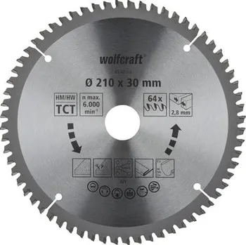 Pilový kotouč WOLFCRAFT Wolfcraft pilový kotouč pro pokos.pily přesné řezy o305x30 Z96 6544000, 6544000