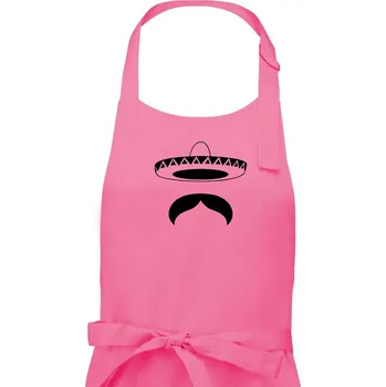 Kuchyňská zástěra Mexican Mustache - Dámská zástěra na vaření - Univerzální velikost ( Růžová )